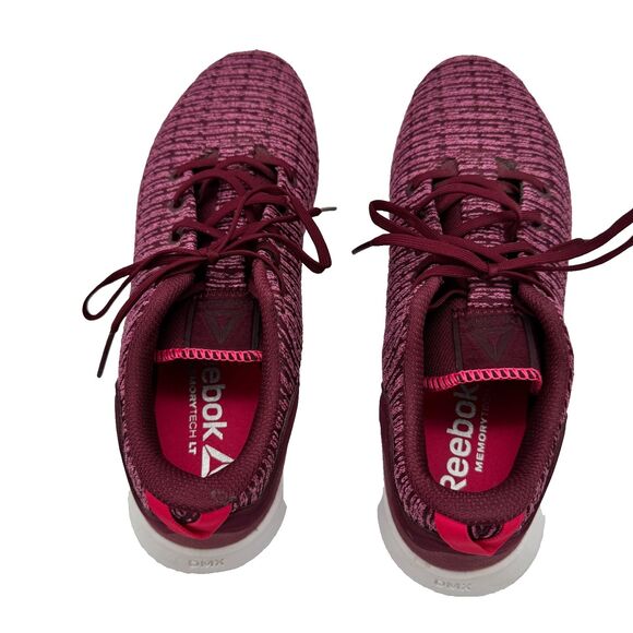 Reebok Women’s Walking Training Shoes MemoryTech LT Burgundy Pink Knit Sz 8 - Picture 4 of 10